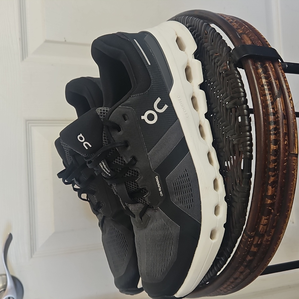 On Running Black and White Athletic Shoes